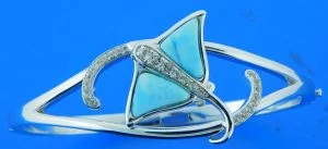 sterling silver stingray bangle bracelet