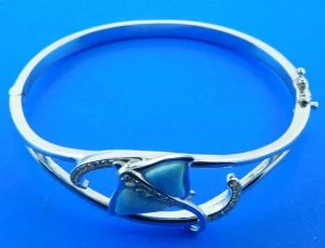 sterling silver stingray bangle bracelet