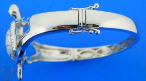 sterling silver sea turtle bangle bracelet