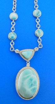 sterling silver larimar necklace