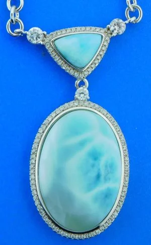 sterling silver larimar necklace