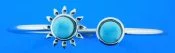 sterling silver and larimar sunflower bracelet