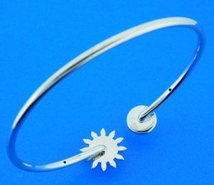 sterling silver and larimar sunflower bracelet