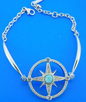 sterling silver compass bracelet
