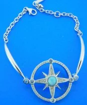 sterling silver compass bracelet