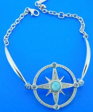 sterling silver compass bracelet