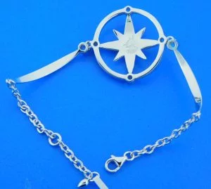 sterling silver compass bracelet