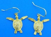 sea turtle earrings sterling silver gold plated