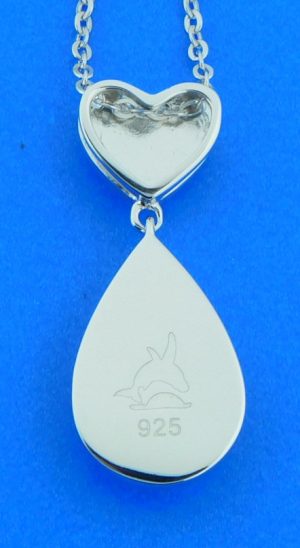 sterling silver heart teardrop larimar pendant