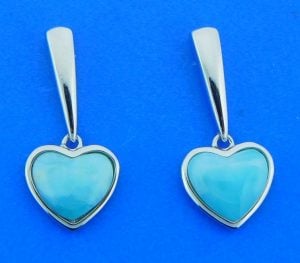 sterling silver larimar heart earrings