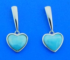 sterling silver larimar heart earrings