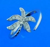 sterling silver palm tree wrap ring