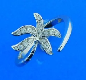 sterling silver palm tree wrap ring