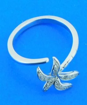 sterling silver palm tree wrap ring