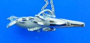 sterling silver 3-d marlin pendant