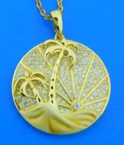 sterling silver gold plated sunrise beach