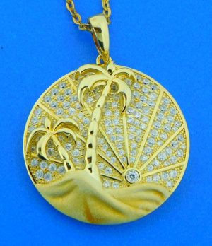 sterling silver gold plated sunrise beach