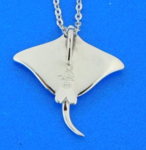 sterling silver & larimar stingray pendant