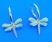 sterling silver & larimar dragonfly earrings