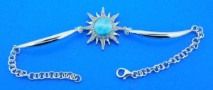 sterling silver & larimar sun bracelet