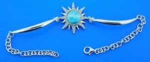 sterling silver & larimar sun bracelet