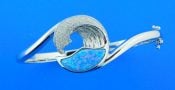 sterling silver & opal wave bangle bracelet