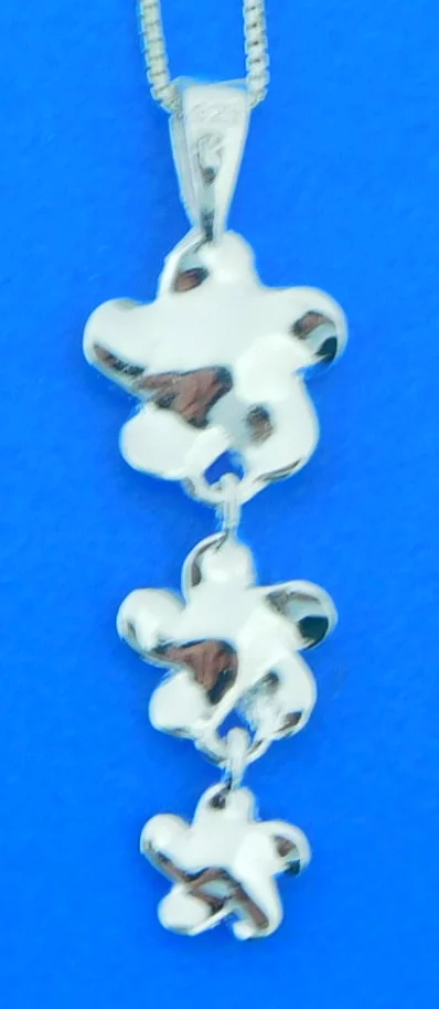 alamea triple plumeria pendant sterling silver