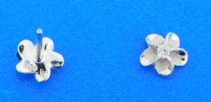 sterling silver alamea plumeria post earrings