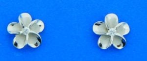 sterling silver plumeria post earrings alamea
