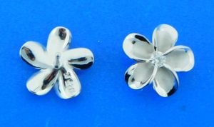 sterling silver plumeria post earrings