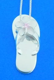 flip flop plumeria sterling silver pendant alamea