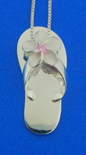 flip flop plumeria sterling silver pendant alamea