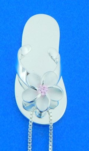 flip flop plumeria sterling silver pendant alamea