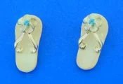 sterling silver flip flop post earrings