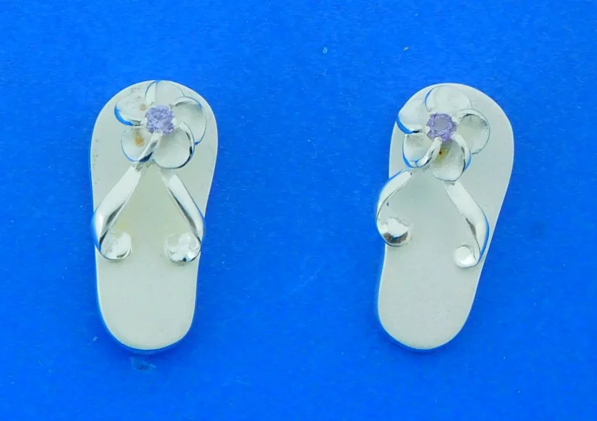 sterling silver flip flop post earrings