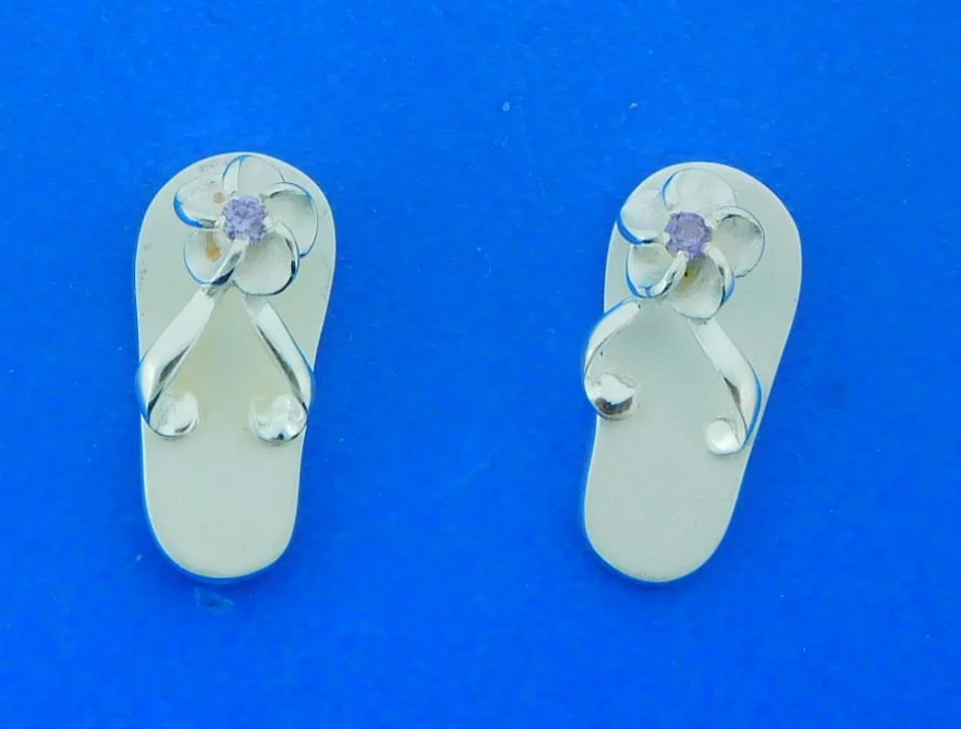 sterling silver flip flop post earrings