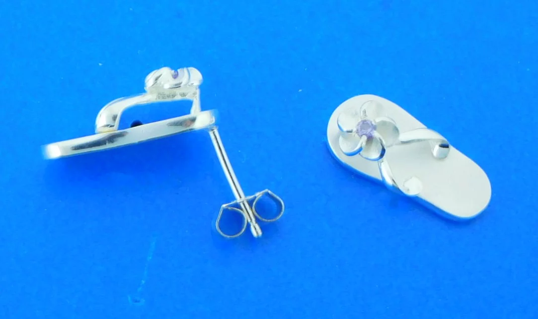 sterling silver flip flop post earrings