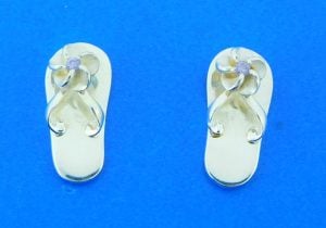 sterling silver flip flop post earrings