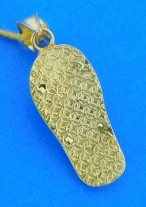 sandal flip-flop pendant, 14K & Opal