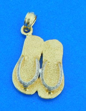 sandal flip flop pendant 14k & diamonds