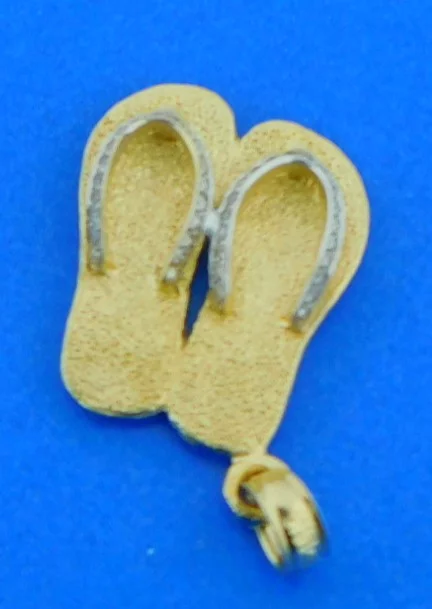 sandal flip flop pendant 14k & diamonds