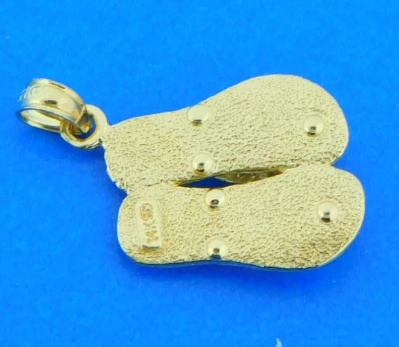 sandal flip flop pendant 14k & diamonds