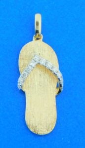14k diamond sandal pendant