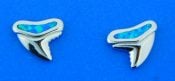 sterling silver & opal shark tooth earrings