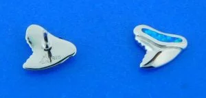 sterling silver & opal shark tooth earrings