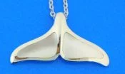 sterling silver whale tail pendant