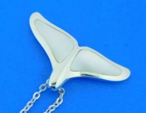 sterling silver whale tail pendant