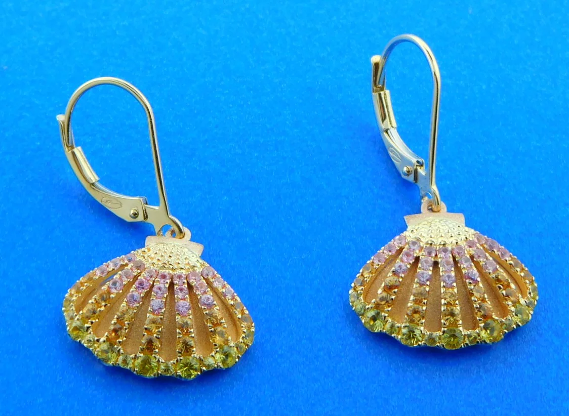 Denny Wong Hawaiian Sunrise Shell Earrings, 14k 2-Tone