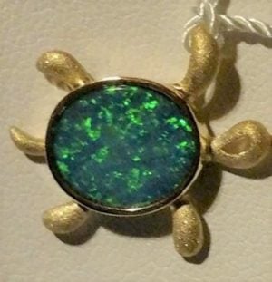 denny wong opal sea turtle 14k