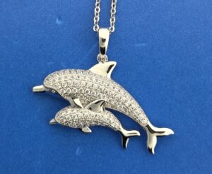 Alamea Dolphin Pendant, Sterling Silver